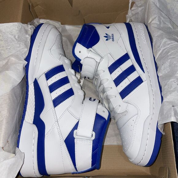 Adidas Forum Mid Originals Shoes White/ Royal Blue FY4976 Size 10 - Picture 8 of 10